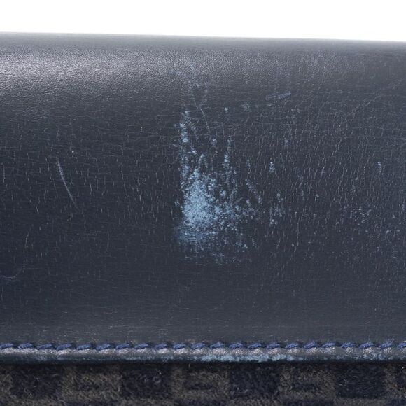 Old Gucci Leather Second Bag Clutch Pouch Commuter Business Navy Gold Hardware - Picture 8 of 11